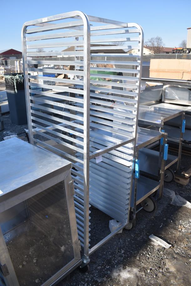 BRAND NEW SCRATCH AND DENT! Regency 600PR302W 30 Pan End Load Bun / Sheet Pan Rack with Non-Marking Casters - Welded. Missing 1 Caster. - Image 2 of 4