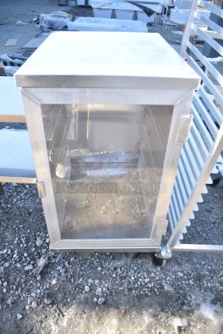 BRAND NEW SCRATCH AND DENT! Metal Commercial Enclosed Pan Transport Rack on Commercial Casters.