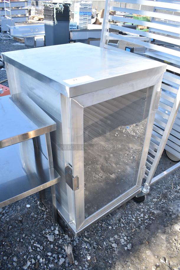 BRAND NEW SCRATCH AND DENT! Metal Commercial Enclosed Pan Transport Rack on Commercial Casters. - Image 2 of 4