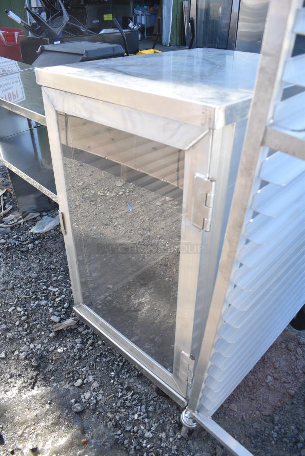 BRAND NEW SCRATCH AND DENT! Metal Commercial Enclosed Pan Transport Rack on Commercial Casters. - Image 3 of 4