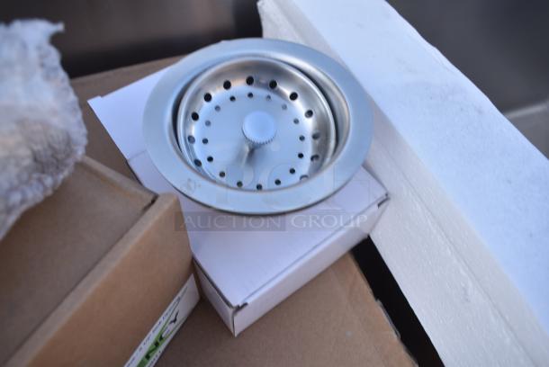 BRAND NEW SCRATCH AND DENT! Regency 600S32424SB 24" x 24" x 14" Three-Compartment Utility Sink for (1) 8" Center Faucet - Image 6 of 8