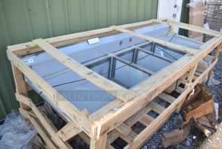 BRAND NEW SCRATCH AND DENT! Regency 600S31824224 84 1/2" 16-Gauge Stainless Steel Three Compartment Commercial Sink with 1 Drainboard - 18" x 24" x 14" Bowls. No Legs.