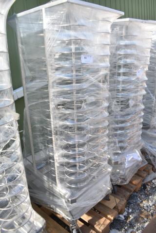 BRAND NEW SCRATCH AND DENT! Blodgett Metal Roll In Oven Rack 99 Plate Capacity Trolley on Commercial Casters.