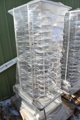 BRAND NEW SCRATCH AND DENT! Blodgett Metal Roll In Oven Rack 99 Plate Capacity Trolley on Commercial Casters.