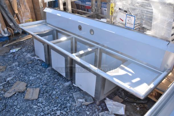 BRAND NEW SCRATCH AND DENT! Regency 600S31515215 Stainless Steel 3 Bay Sink w/ Dual Drain Boards. No Legs. - Image 3 of 5