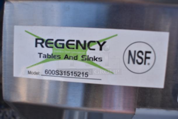 BRAND NEW SCRATCH AND DENT! Regency 600S31515215 Stainless Steel 3 Bay Sink w/ Dual Drain Boards. No Legs. - Image 5 of 5