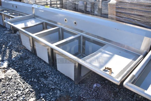 BRAND NEW SCRATCH AND DENT! Regency 600S31620218 Stainless Steel 3 Bay Sink w/ Dual Drain Boards. - Image 3 of 6