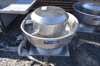 BRAND NEW SCRATCH AND DENT! Canarm ALX120-UD 12 1/4" Variable Speed Capable Upblast Direct Drive Aluminum Exhauster. 115/230 Volts, 1 Phase.