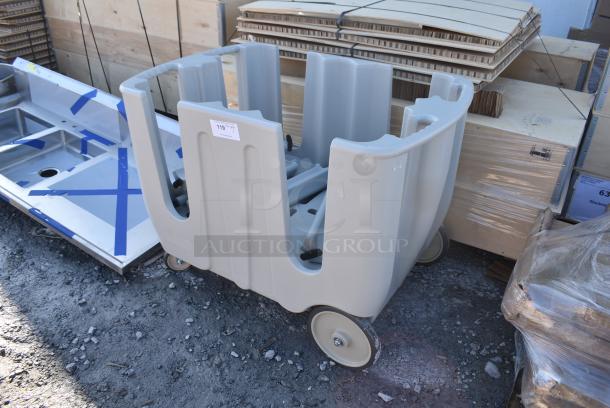 BRAND NEW SCRATCH AND DENT! Gray Poly Dish Cart on Casters. - Image 3 of 4