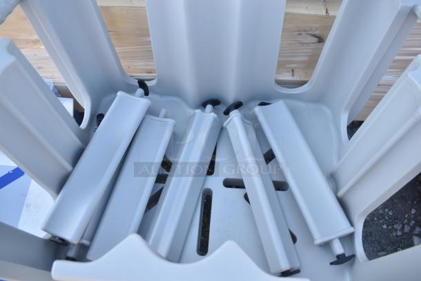 BRAND NEW SCRATCH AND DENT! Gray Poly Dish Cart on Casters. - Image 4 of 4