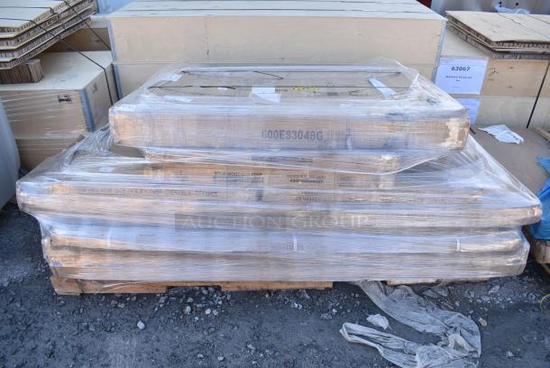 9 BRAND NEW SCRATCH AND DENT! Items Including 600ES3048G Regency 30" x 48" 16-Gauge Stainless Steel Equipment Stand with Galvanized Undershelf, 2 3493030ANTGY Lancaster Table & Seating Industrial 30" x 30" Solid Wood Live Edge Table Top with Slate Gray Finish, 384YCZ1872 Lancaster Table & Seating 18" x 72" Granite White Heavy-Duty Blow Molded Plastic Folding Table, 30x30 Cherry Black Tabletops. May Be Missing Pieces. 9 Times Your Bid! - Image 1 of 9