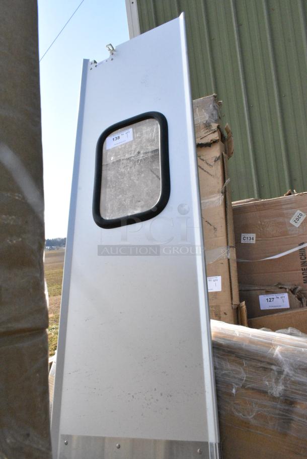 BRAND NEW SCRATCH AND DENT! Metal Swinging Kitchen Door - Image 1 of 2