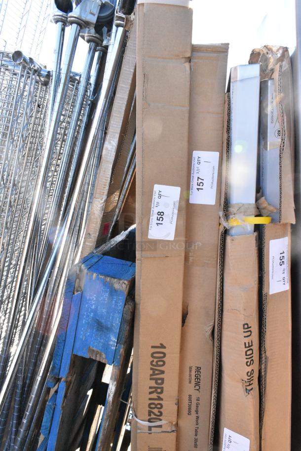 BRAND NEW SCRATCH AND DENT! Regency 109APR1820L 20 Pan End Load Bun / Sheet Pan Rack with Non-Marking Casters - Unassembled. May Be Missing Pieces. - Image 2 of 3