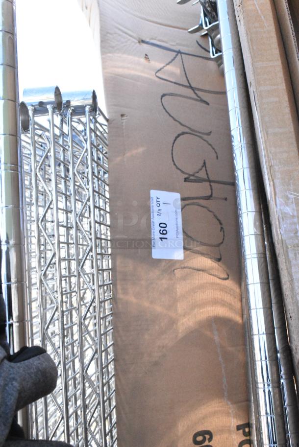 BRAND NEW SCRATCH AND DENT! Regency 600PS1572 15" x 72" Stainless Steel Wall Mounted Pot Rack with Shelf and 18 Galvanized Hooks. May Be Missing Pieces. Stock Picture Used - Image 2 of 3