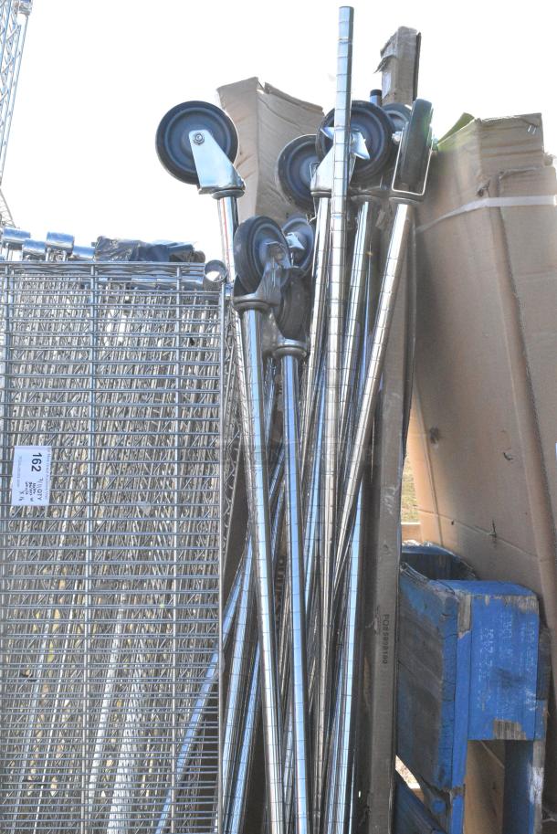 ALL ONE MONEY! Lot of 16 BRAND NEW SCRATCH AND DENT! Items Including Wire Shelves and Poles. - Image 2 of 3