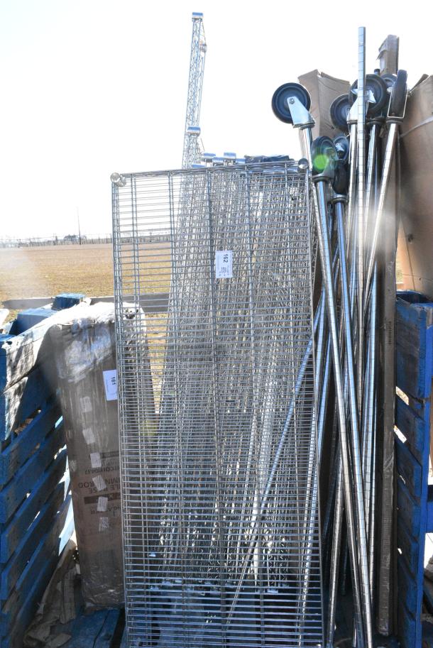 ALL ONE MONEY! Lot of 16 BRAND NEW SCRATCH AND DENT! Items Including Wire Shelves and Poles. - Image 3 of 3