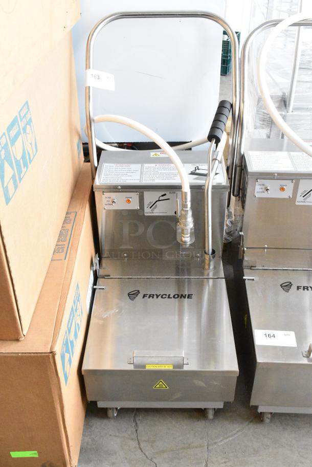 BRAND NEW SCRATCH AND DENT! 2024 Fryclone 259OFM55 55 lb. Low-Profile Portable Fryer Oil Filter Machine with 2-Way Pump on Commercial Casters. 120 Volts, 1 Phase. - Image 4 of 8