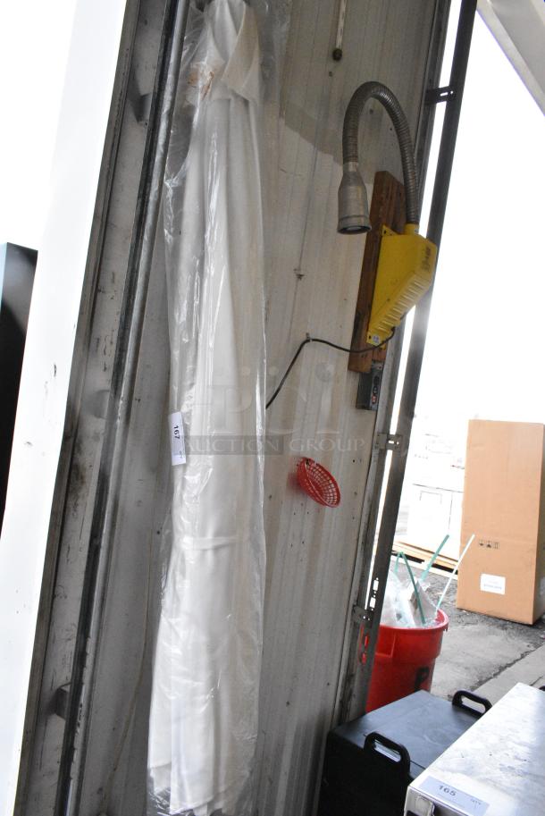 BRAND NEW! White Patio Umbrella. - Image 2 of 3