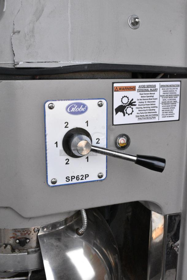 Globe SP62P Metal Commercial Floor Style 60 Quart Planetary Dough Mixer w/ Bowl Guard. 220 Volts, 1 Phase. - Image 6 of 9