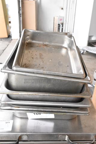 9 Various Stainless Steel Drop In Bins Including Full Size. 9 Times Your Bid!