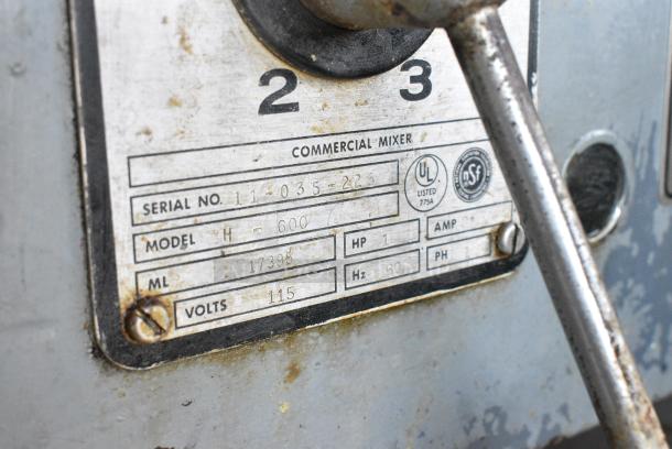 Hobart H-600 Metal Commercial Floor Style 60 Quart Planetary Dough Mixer w/ Bowl Guard. 115/250 Volts, 1/3 Phase. - Image 9 of 9