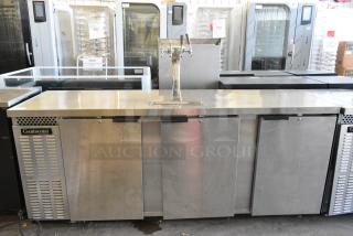 Continental KC90-SS Stainless Steel Commercial Direct Draw Kegerator w/ Single 4 Tap Beer Tower. 115 Volts, 1 Phase. Tested and Powers On But Does Not Get Cold