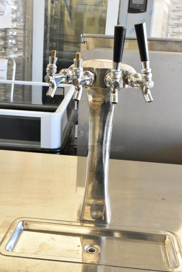 Continental KC90-SS Stainless Steel Commercial Direct Draw Kegerator w/ Single 4 Tap Beer Tower. 115 Volts, 1 Phase. Tested and Powers On But Does Not Get Cold - Image 6 of 8