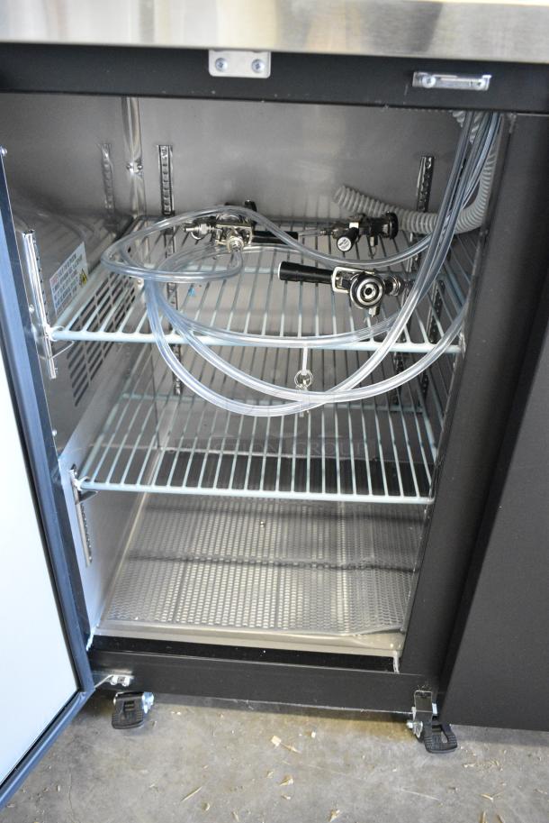 2023 Avantco 178UDD72HC Stainless Steel Commercial Direct Draw Kegerator w/ Two 4 Tap Beer Tower on Commercial Casters. 115 Volts, 1 Phase. Tested and Working! - Image 5 of 12