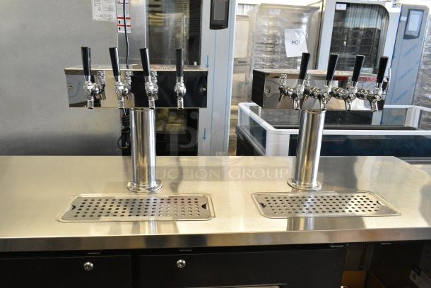 2023 Avantco 178UDD72HC Stainless Steel Commercial Direct Draw Kegerator w/ Two 4 Tap Beer Tower on Commercial Casters. 115 Volts, 1 Phase. Tested and Working! - Image 11 of 12