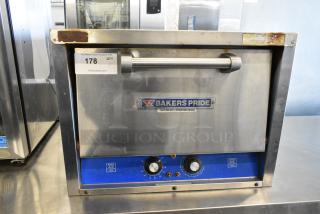 Bakers Pride BK18 Stainless Steel Commercial Countertop Electric Powered Single Deck Pizza Oven w/ Cooking Stone. 120 Volts, 1 Phase. Tested and Working!