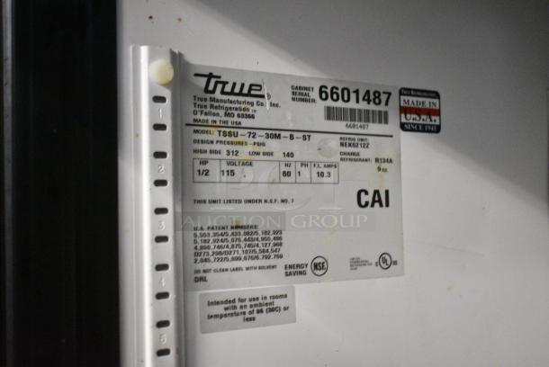 True TSSU-72-30M-B-ST Stainless Steel Commercial Sandwich Salad Prep Table Bain Marie Mega Top on Commercial Casters. 115 Volts, 1 Phase. Tested and Working! - Image 10 of 10