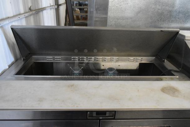 2017 Atosa MSF8302GR Stainless Steel Commercial Sandwich Salad Prep Table Bain Marie Mega Top on Commercial Casters. 115 Volts, 1 Phase. Tested and Working! - Image 4 of 8