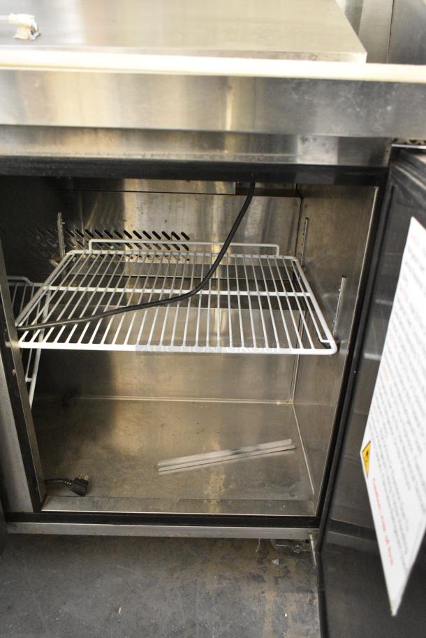 2017 Atosa MSF8302GR Stainless Steel Commercial Sandwich Salad Prep Table Bain Marie Mega Top on Commercial Casters. 115 Volts, 1 Phase. Tested and Working! - Image 6 of 8