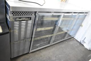 Continental BBC79-SS-GD Stainless Steel Commercial 3 Door Back Bar Cooler Merchandiser. 115 Volts, 1 Phase. Tested and Working!
