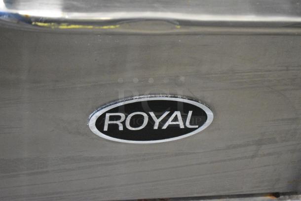 Royal Stainless Steel Commercial Electric Powered 4 Burner Hot Plate Range w/ Oven, Over Shelf and Back Splash. 208 Volts, 3 Phase. - Image 2 of 7