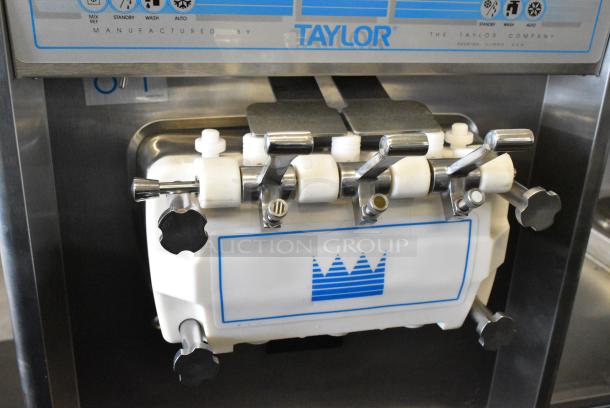 Taylor 794-33 Stainless Steel Commercial Floor Style Water Cooled 2 Flavor w/ Twist Soft Serve Ice Cream Machine on Commercial Casters. 208-230 Volts, 3 Phase. - Image 4 of 10