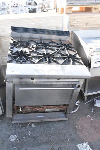 Garland M43P Metal Commercial 6 Burner Range w/ Convection Oven.