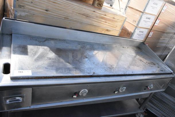 Stainless Steel Commercial Flat Top Griddle w/ Under Shelf on Commercial Casters. - Image 5 of 6