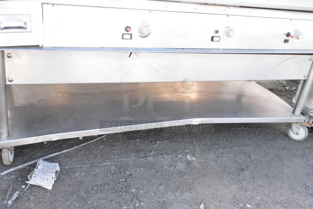 Stainless Steel Commercial Flat Top Griddle w/ Under Shelf on Commercial Casters. - Image 6 of 6