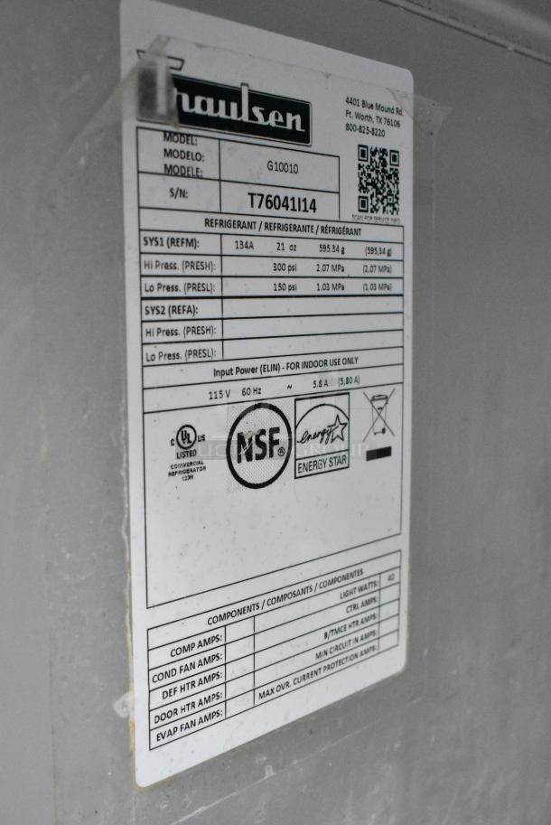 Traulsen G10010 Stainless Steel Commercial Single Door Reach In Cooler. 115 Volts, 1 Phase. - Image 4 of 4