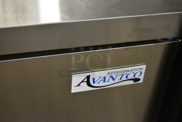 BRAND NEW SCRATCH AND DENT! 2024 Avantco 178AWT60RHC Stainless Steel Commercial 2 Door Work Top Cooler. 115 Volts, 1 Phase. Tested and Working! - Image 2 of 5