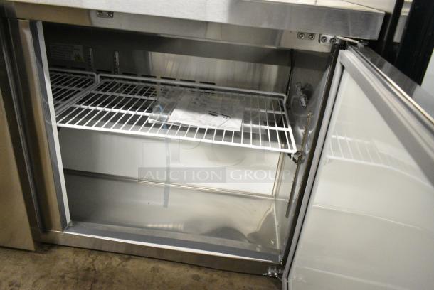 BRAND NEW SCRATCH AND DENT! 2024 Avantco 178AWT60RHC Stainless Steel Commercial 2 Door Work Top Cooler. 115 Volts, 1 Phase. Tested and Working! - Image 4 of 5