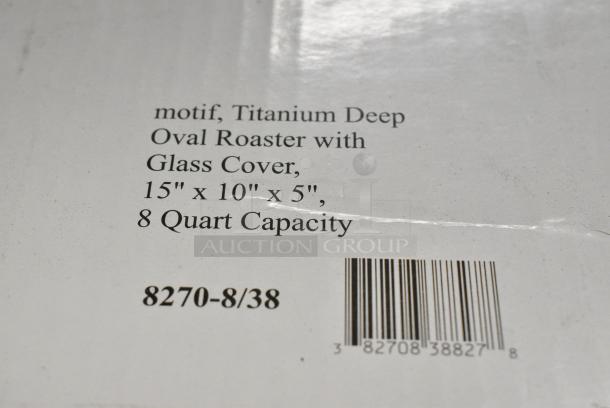 4 BRAND NEW SCRATCH AND DENT! Spring USA Motif Cook & Serve 8 Qt. Titanium Non-Stick Deep Oval Roaster with Cover 8270-8/38. 4 Times Your Bid! - Image 7 of 7
