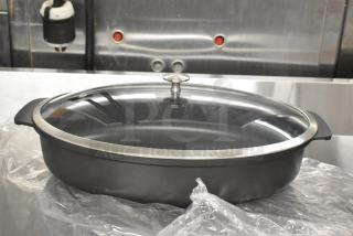 3 BRAND NEW SCRATCH AND DENT! Spring USA Motif Cook & Serve 8 Qt. Titanium Non-Stick Deep Oval Roaster with Cover 8270-8/38. 3 Times Your Bid!