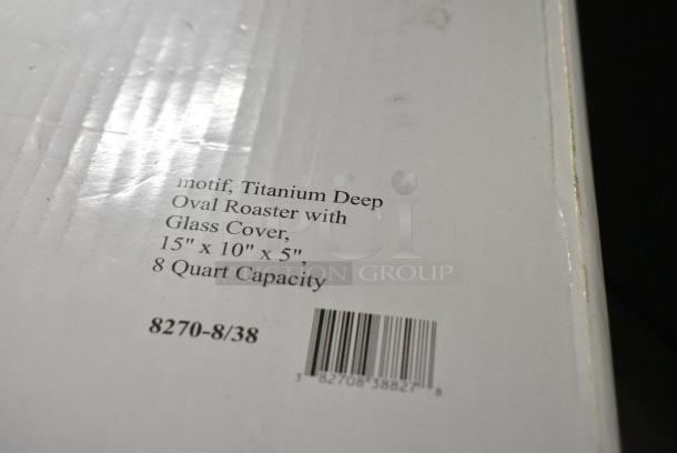 3 BRAND NEW SCRATCH AND DENT! Spring USA Motif Cook & Serve 8 Qt. Titanium Non-Stick Deep Oval Roaster with Cover 8270-8/38. 3 Times Your Bid! - Image 7 of 7