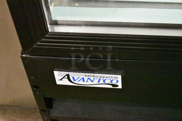 BRAND NEW SCRATCH AND DENT! 2024 Avantco 178GDC23HCB Metal Commercial Single Door Reach In Cooler Merchandiser w/ Poly Coated Racks and Commercial Casters. 115 Volts, 1 Phase. Tested and Powers On But Does Not Get Cold - Image 3 of 6