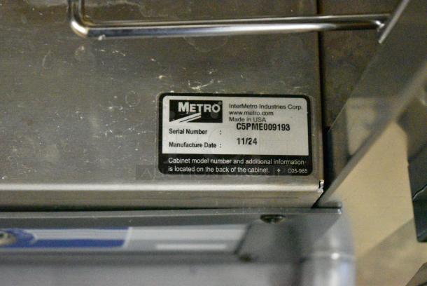 BRAND NEW SCRATCH AND DENT! 2024 Metro C5 Metal Commercial Single Door Reach In Heated Holding Cabinet on Commercial Casters. Tested and Working! - Image 6 of 6