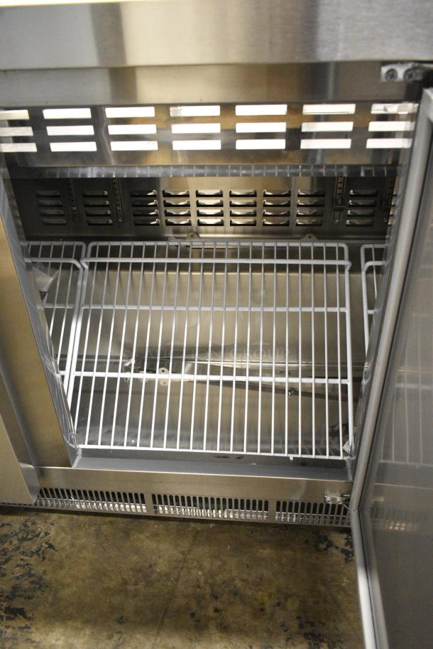 BRAND NEW SCRATCH AND DENT! 2024 Avantco 178SSCFT72HC Stainless Steel Commercial Refrigerated Salad Bar / Cold Food Table on Commercial Casters. 115 Volts, 1 Phase. Tested and Powers On But Does Not Get Cold - Image 6 of 9