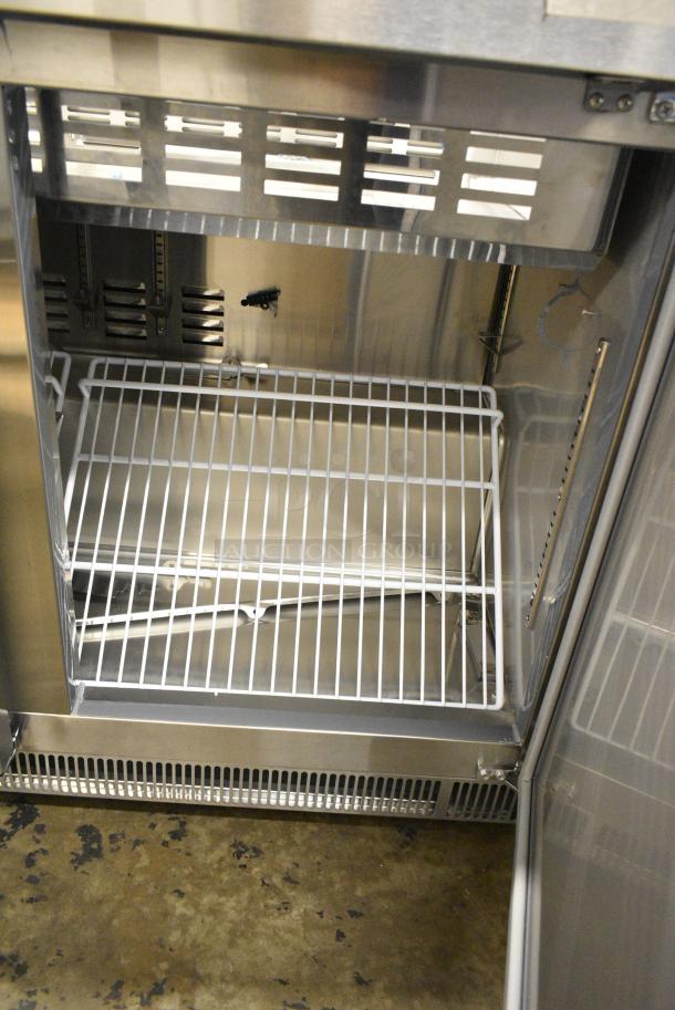 BRAND NEW SCRATCH AND DENT! 2024 Avantco 178SSCFT72HC Stainless Steel Commercial Refrigerated Salad Bar / Cold Food Table on Commercial Casters. 115 Volts, 1 Phase. Tested and Powers On But Does Not Get Cold - Image 7 of 9