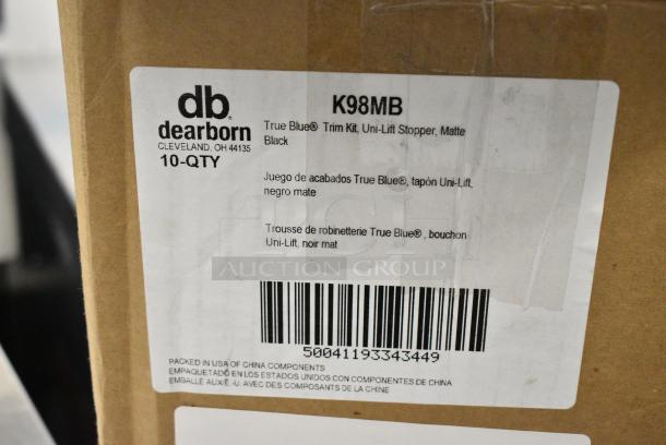 BRAND NEW SCRATCH AND DENT! Box of 10 Dearborn by Oatey Dblue K98MB Trim Kit with Matte Black Uni-Lift Stopper - Image 6 of 6